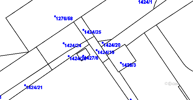 Parcela st. 1424/19 v KÚ Věrovany, Katastrální mapa