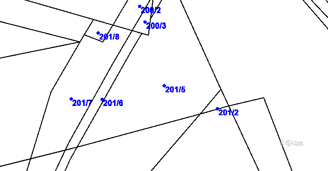 Parcela st. 201/5 v KÚ Budov, Katastrální mapa