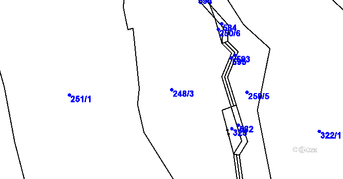 Parcela st. 248/3 v KÚ Hřivínov, Katastrální mapa