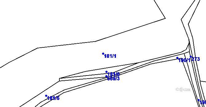 Parcela st. 181/1 v KÚ Hřivínov, Katastrální mapa