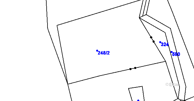 Parcela st. 248/2 v KÚ Hřivínov, Katastrální mapa