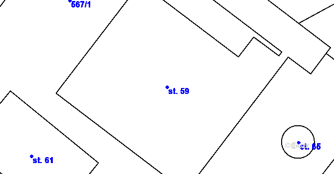 Parcela st. 59 v KÚ Týniště, Katastrální mapa