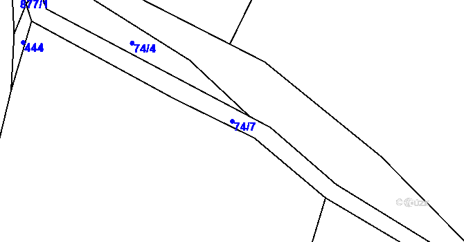 Parcela st. 74/7 v KÚ Týniště, Katastrální mapa