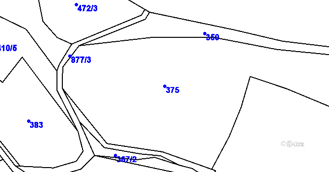 Parcela st. 375 v KÚ Týniště, Katastrální mapa