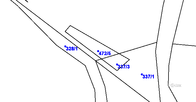 Parcela st. 472/5 v KÚ Týniště, Katastrální mapa