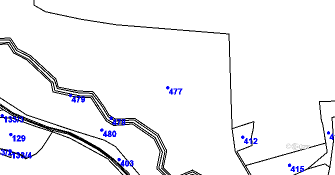 Parcela st. 477 v KÚ Týniště, Katastrální mapa
