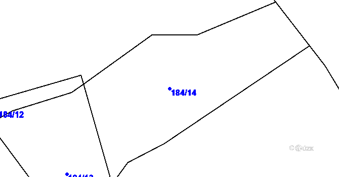 Parcela st. 184/14 v KÚ Vahaneč, Katastrální mapa