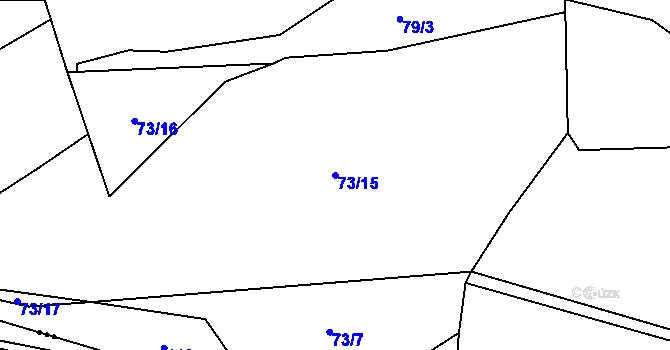 Parcela st. 73/15 v KÚ Boubín, Katastrální mapa
