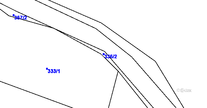 Parcela st. 336/2 v KÚ Boubín, Katastrální mapa