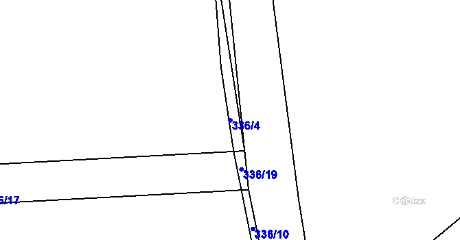 Parcela st. 336/4 v KÚ Boubín, Katastrální mapa