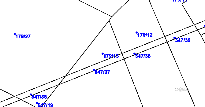 Parcela st. 179/13 v KÚ Veřechov, Katastrální mapa