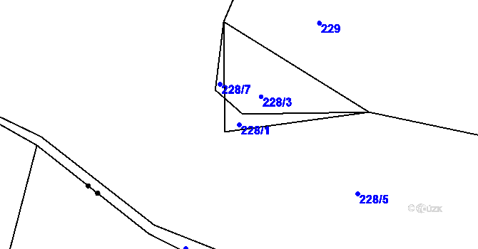 Parcela st. 228/1 v KÚ Veřechov, Katastrální mapa