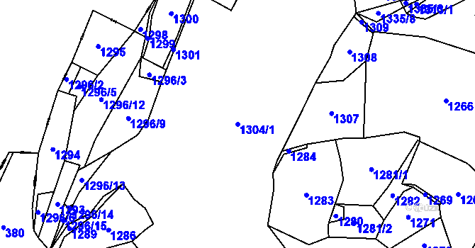Parcela st. 1304/1 v KÚ Veřechov, Katastrální mapa