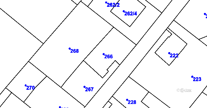 Parcela st. 266 v KÚ Věřňovice, Katastrální mapa