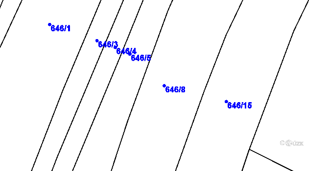Parcela st. 646/8 v KÚ Věřňovice, Katastrální mapa