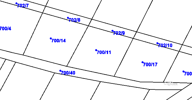 Parcela st. 700/11 v KÚ Věřňovice, Katastrální mapa