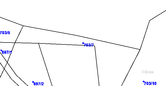 Parcela st. 703/7 v KÚ Věřňovice, Katastrální mapa