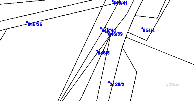 Parcela st. 846/5 v KÚ Veřovice, Katastrální mapa