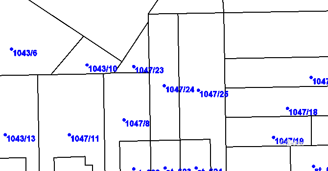 Parcela st. 1047/24 v KÚ Veřovice, Katastrální mapa