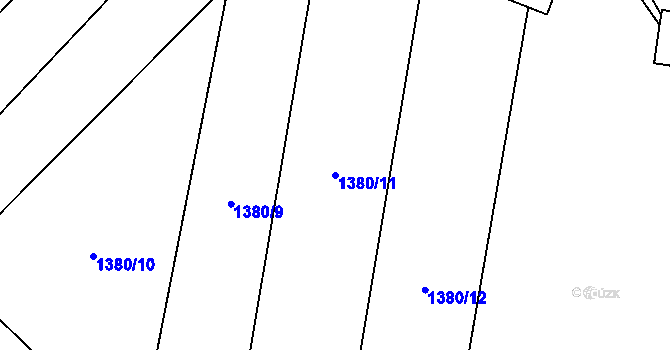 Parcela st. 1380/11 v KÚ Veřovice, Katastrální mapa