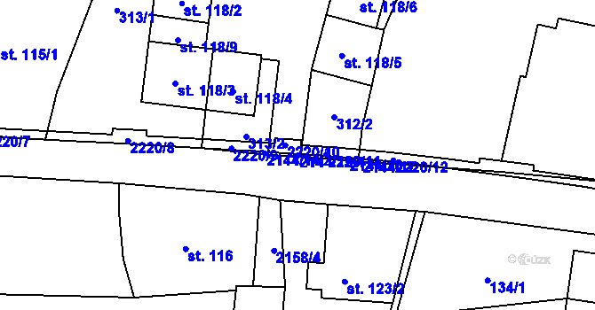 Parcela st. 2144/15 v KÚ Veřovice, Katastrální mapa