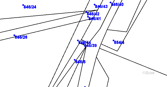 Parcela st. 846/39 v KÚ Veřovice, Katastrální mapa