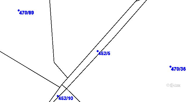Parcela st. 452/5 v KÚ Veřovice, Katastrální mapa