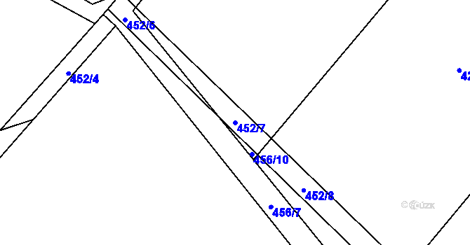 Parcela st. 452/7 v KÚ Veřovice, Katastrální mapa