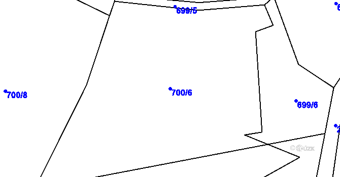 Parcela st. 700/6 v KÚ Veřovice, Katastrální mapa