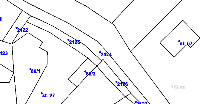 Parcela st. 2124 v KÚ Vesce u Dačic, Katastrální mapa