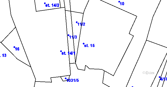 Parcela st. 15 v KÚ Čeraz, Katastrální mapa