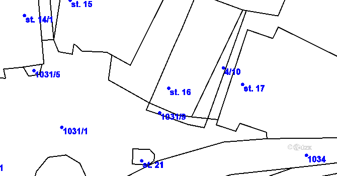 Parcela st. 16 v KÚ Čeraz, Katastrální mapa