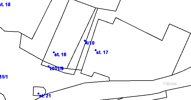 Parcela st. 17 v KÚ Čeraz, Katastrální mapa