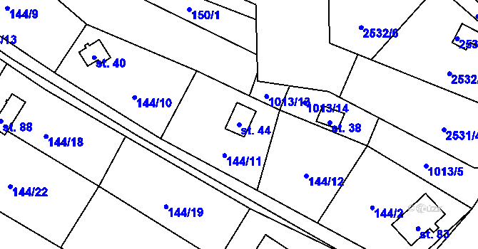 Parcela st. 44 v KÚ Čeraz, Katastrální mapa