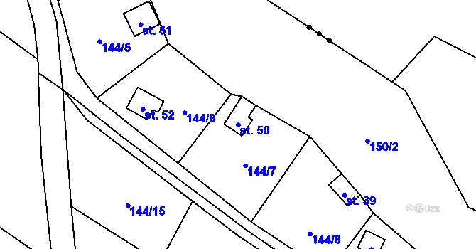 Parcela st. 50 v KÚ Čeraz, Katastrální mapa