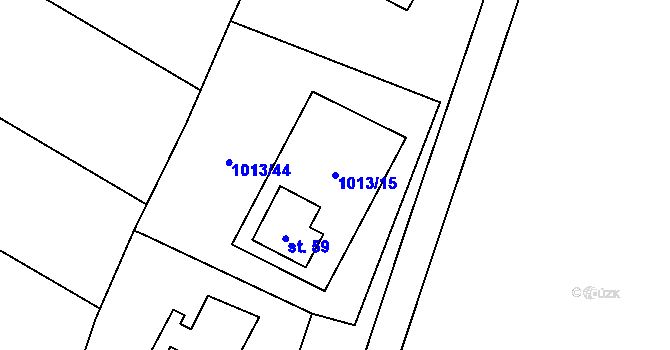 Parcela st. 1013/15 v KÚ Čeraz, Katastrální mapa