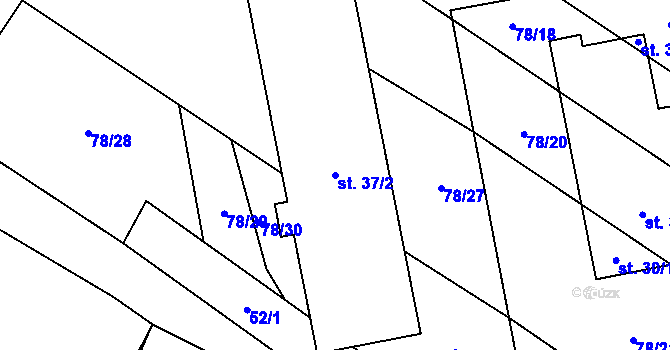 Parcela st. 37/2 v KÚ Čeraz, Katastrální mapa