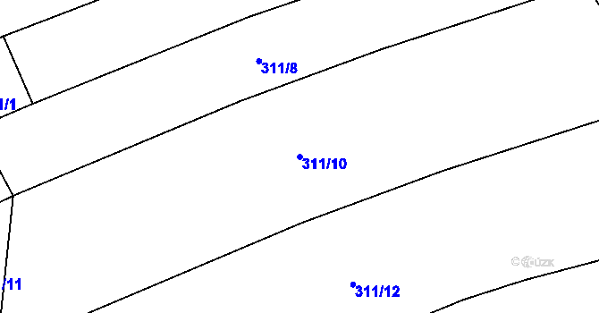 Parcela st. 311/10 v KÚ Čeraz, Katastrální mapa