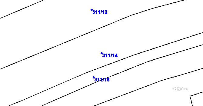 Parcela st. 311/14 v KÚ Čeraz, Katastrální mapa
