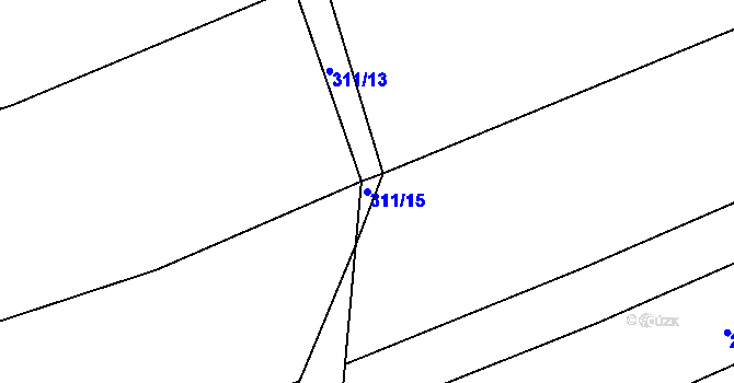 Parcela st. 311/15 v KÚ Čeraz, Katastrální mapa