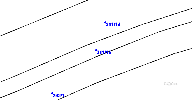 Parcela st. 311/16 v KÚ Čeraz, Katastrální mapa