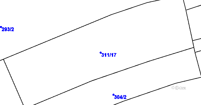 Parcela st. 311/17 v KÚ Čeraz, Katastrální mapa