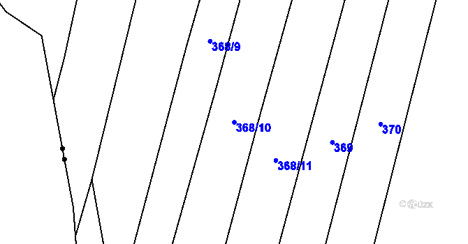 Parcela st. 368/10 v KÚ Čeraz, Katastrální mapa