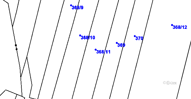 Parcela st. 368/11 v KÚ Čeraz, Katastrální mapa