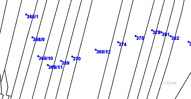 Parcela st. 368/12 v KÚ Čeraz, Katastrální mapa