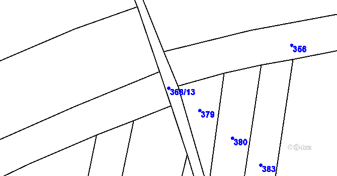 Parcela st. 368/13 v KÚ Čeraz, Katastrální mapa