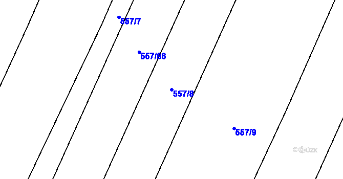 Parcela st. 557/8 v KÚ Čeraz, Katastrální mapa