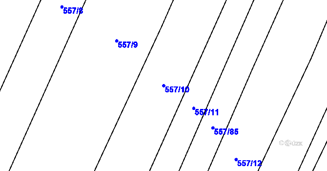 Parcela st. 557/10 v KÚ Čeraz, Katastrální mapa