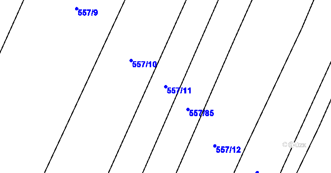 Parcela st. 557/11 v KÚ Čeraz, Katastrální mapa