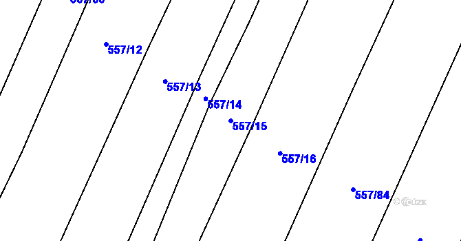 Parcela st. 557/15 v KÚ Čeraz, Katastrální mapa